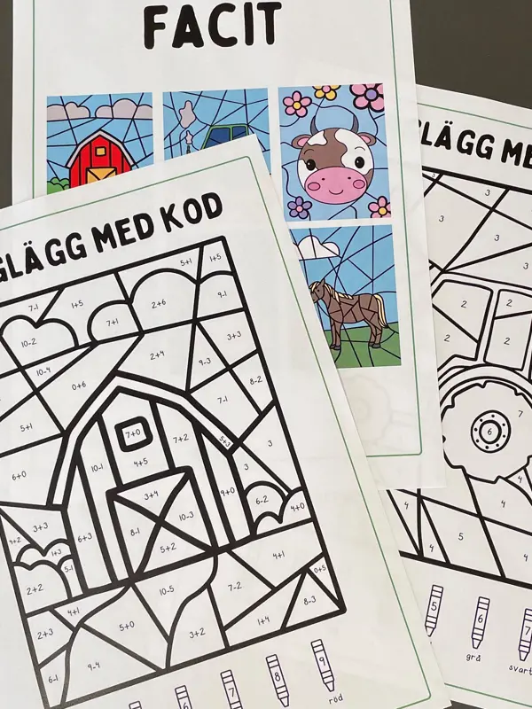 Färglägg Med Kod 3. Klicka för att se visa hela bilden.